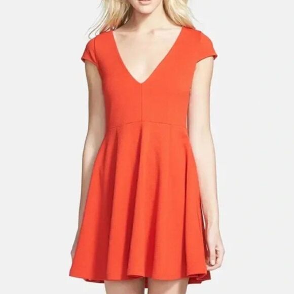 MINKPINK Orange Skater Dress Womens Small - Picture 2 of 14